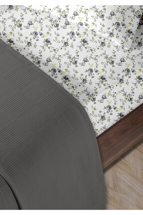 HomeBerry %100 Pamuk Lidia Antrasit Tek Kişilik Pike Takımı 160 x 230 cm