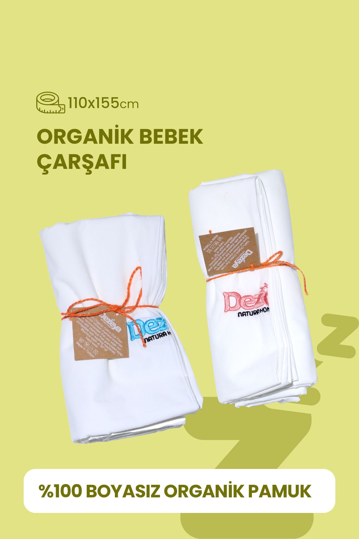 Dezeya Natura Home Organik Pamuk Bebek Çarşafı