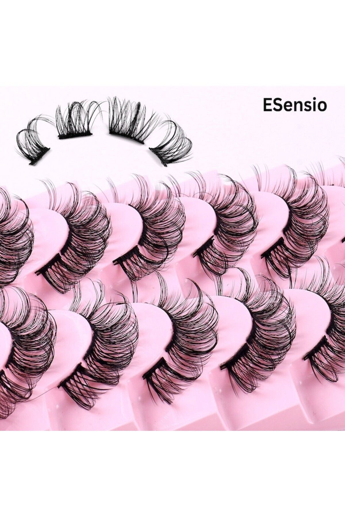 ESensio-Set Gene False ESensio DIY10 - 10 perechi faux mink, forma curly - D curl, adezive, reutilizabile, a 2