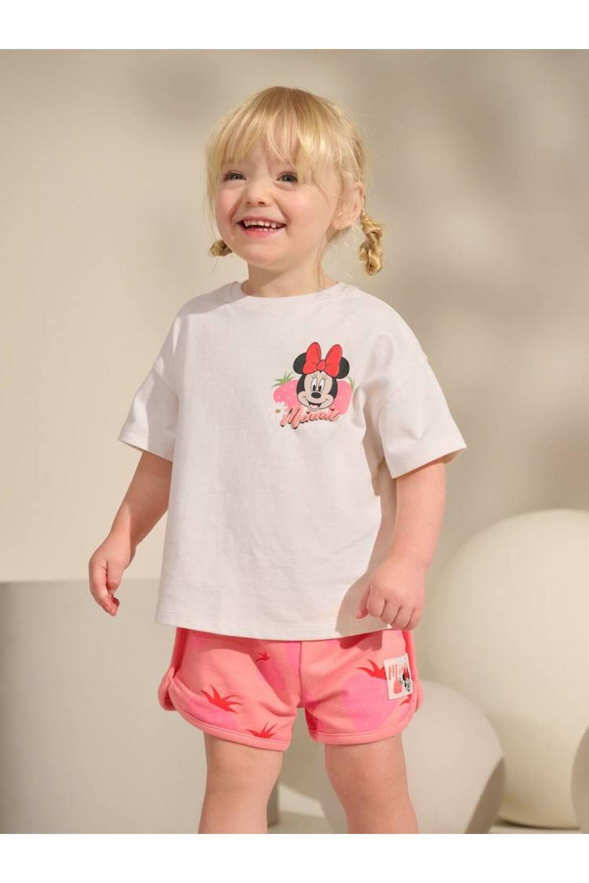 MİO-Girls Oversize T-Shirt and Shorts Set 2-Piece Set, Cotton and Comfortable Pink 3