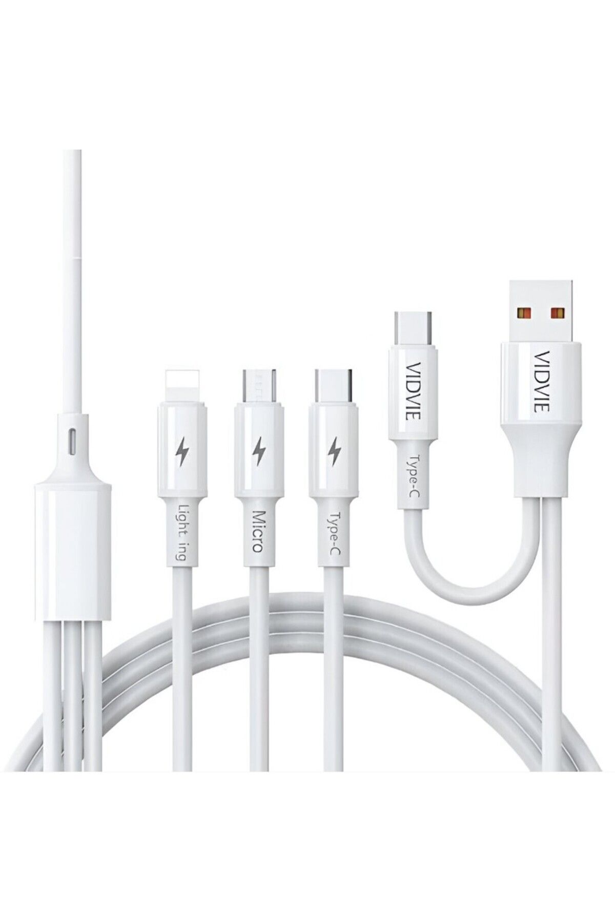 Vidvie-3-in-1 Multi Charging Cable (2M) – USB to Lightning, Type-C & Micro USB Connectors 2