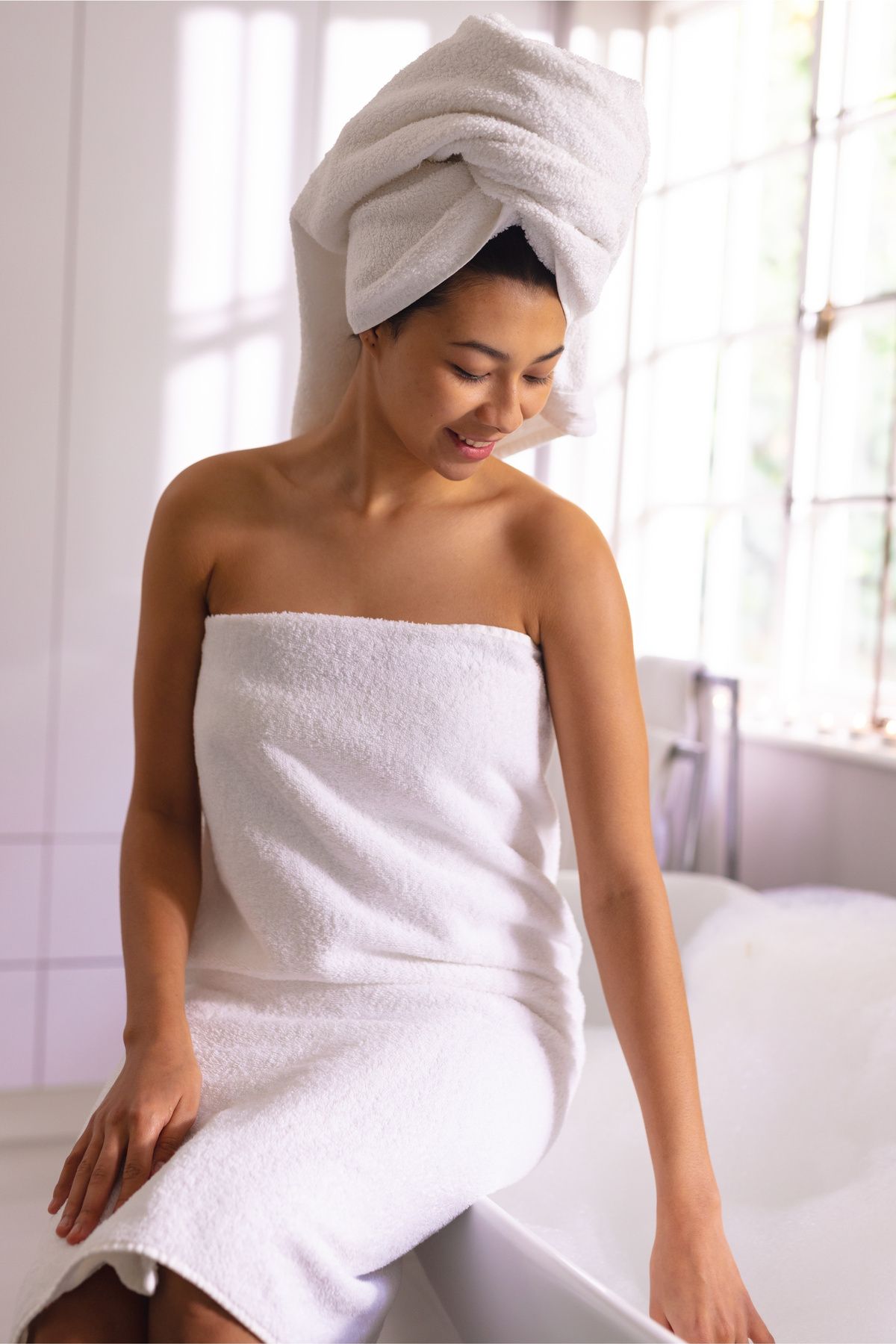 TFEX Beyaz Banyo Havlusu Battal Otel Tipi 90x150 Pamuklu 650 Gr 12-1