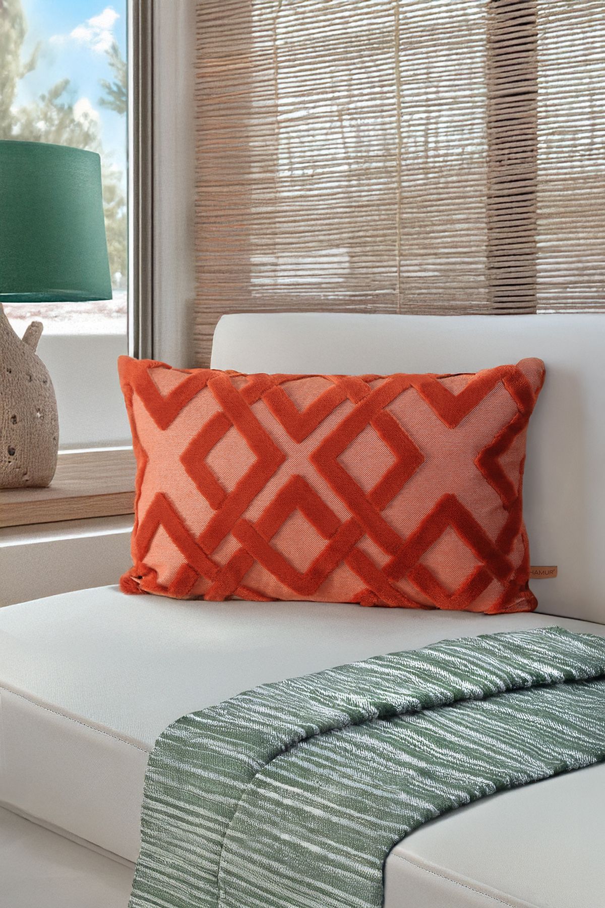 HAMUR-Bohemian Special Design Punch Pattern Decorative Rectangular Throw Pillow Case Mila 1