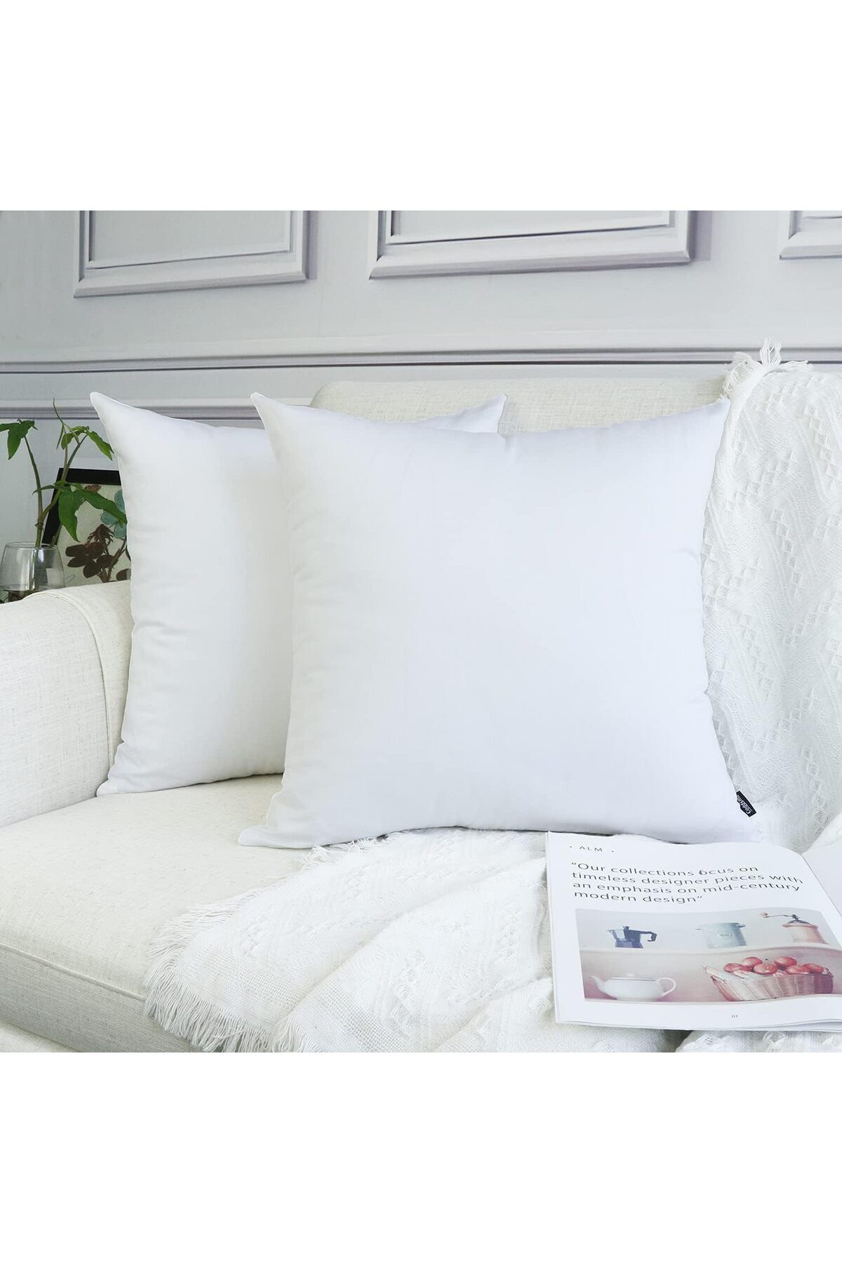 TeksNil Home-4 Pieces Zippered Throw Pillow Inner Lining 5 Sizes Throw Pillow Inner Pillow Case Lining Milt 2
