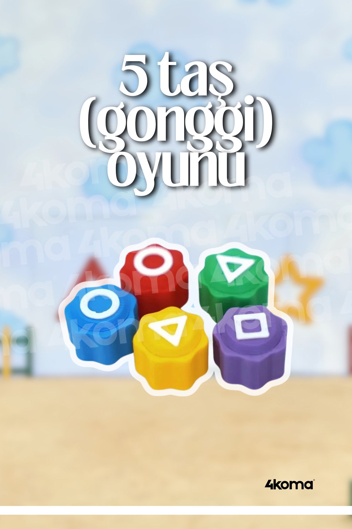 4koma-Squid Game 2 Game Set 5 Pcs Games: Spinning Top, Gonggi, Jegichagi, Stone Throw 5