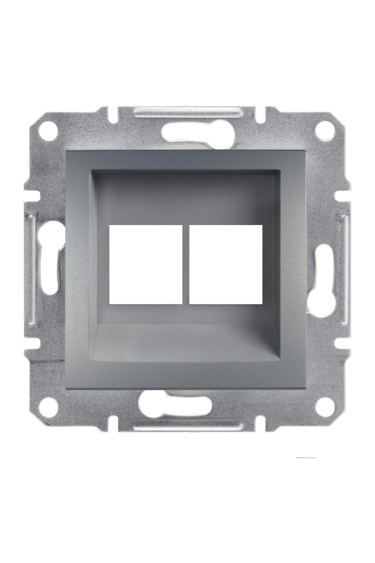 Schneider Electric-Eph4400162-02 Asfora Plus Steel Data Socket Double Blank Rj45 Frameless 1