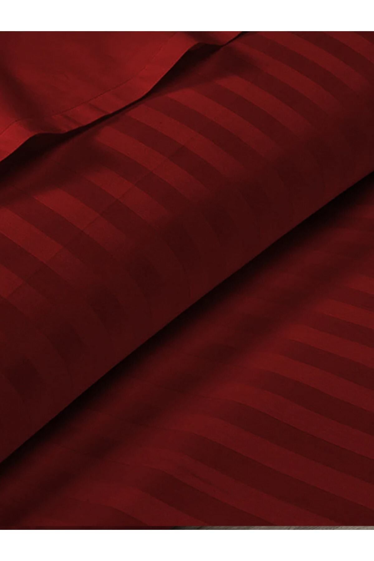 CAQQA Premium Bordo Çift Kişilik Saten Nevresim Takımı fotoğrafı 3 (önizleme)