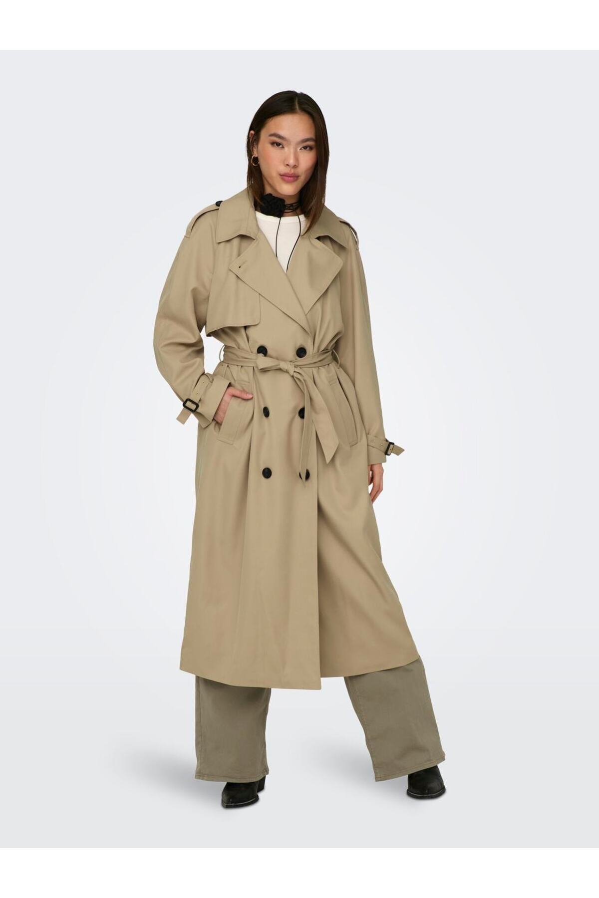 ONLY-Onlchloe Double B. Otw Women's Waist Trench Coat 4