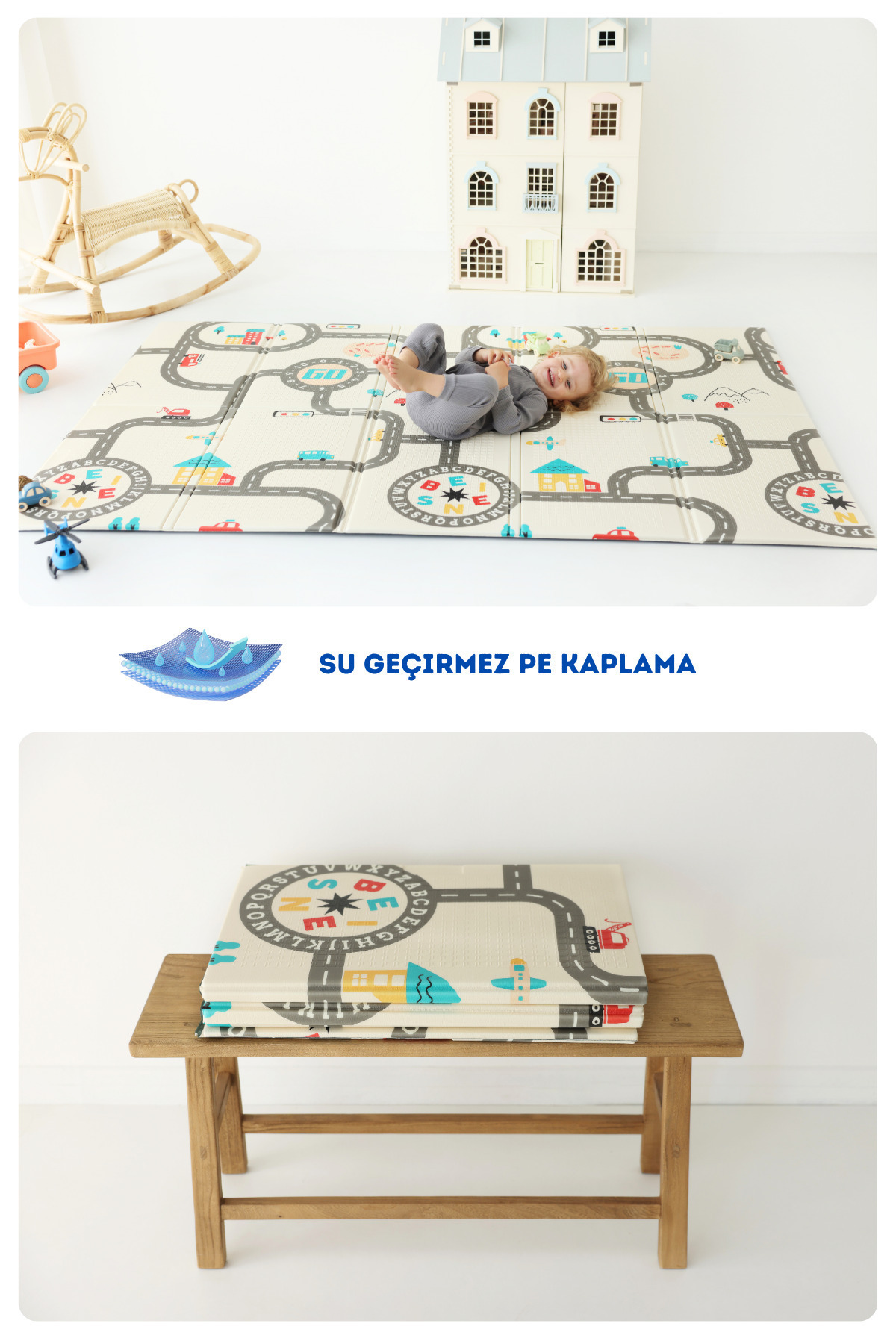 Coolmats Katlanabilir Çocuk Oyun Halısı, 200x130x1 cm Oyun Matı fotoğrafı 2 (önizleme)