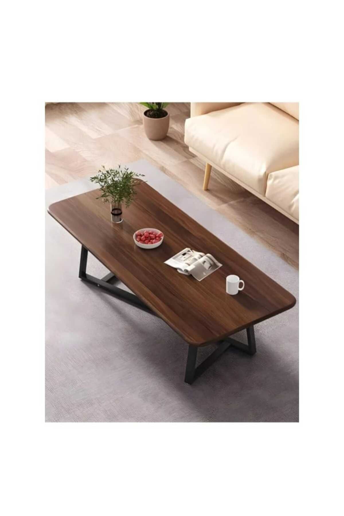Luxury Home-Rectangular Coffee Table with Steel Frame and Large Elegant Desktop EI-204 4
