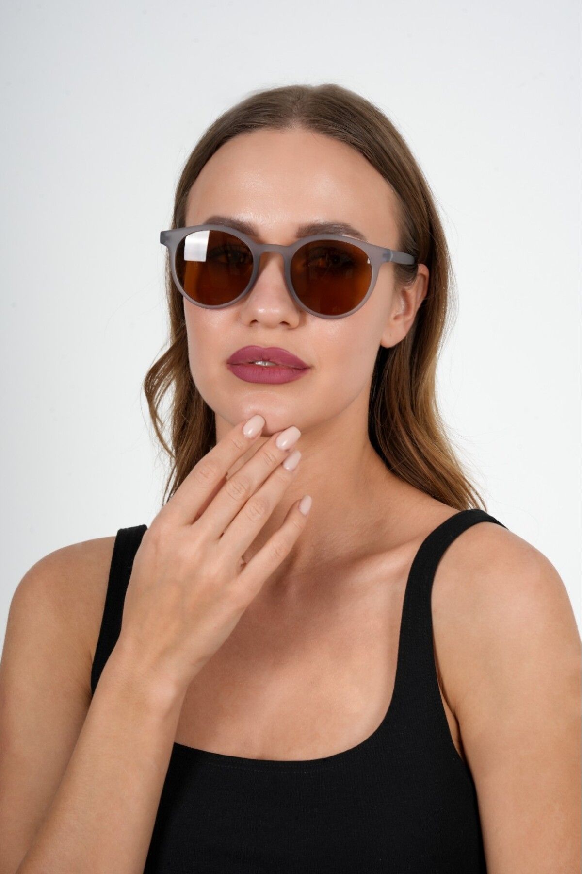 Polo Exchange-Gray Round Polo Exchange Sunglasses 3
