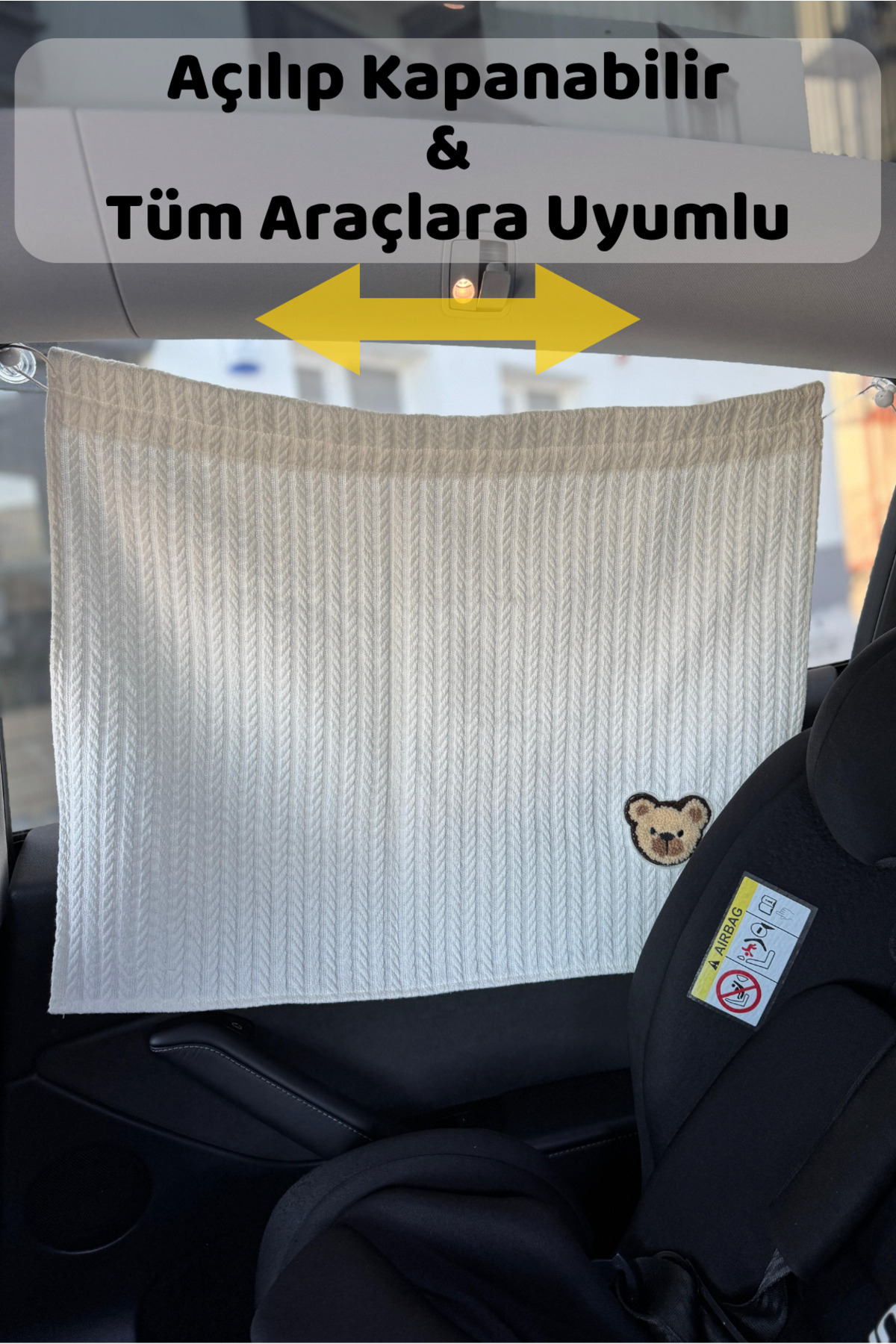 YHH Kids SunGuard Ayarlanabilir Vakumlu Araç Güneşlik Perdesi Tüm Araçlara Uyumlu - Bebek Emzirme Perdesi fotoğrafı 3 (önizleme)