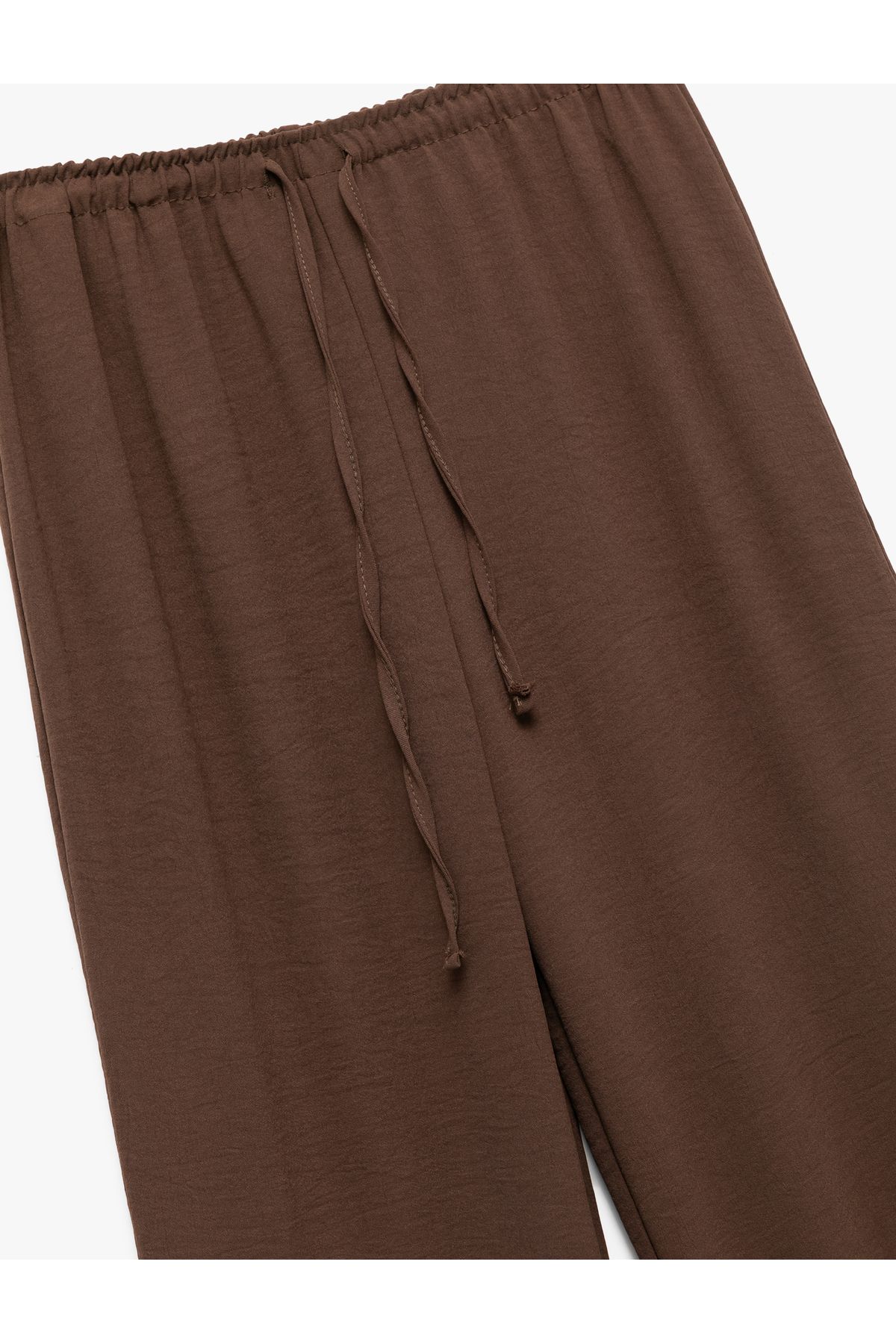 Koton-Aerobin Fabric Wide Leg Waist Lace up Trousers 5