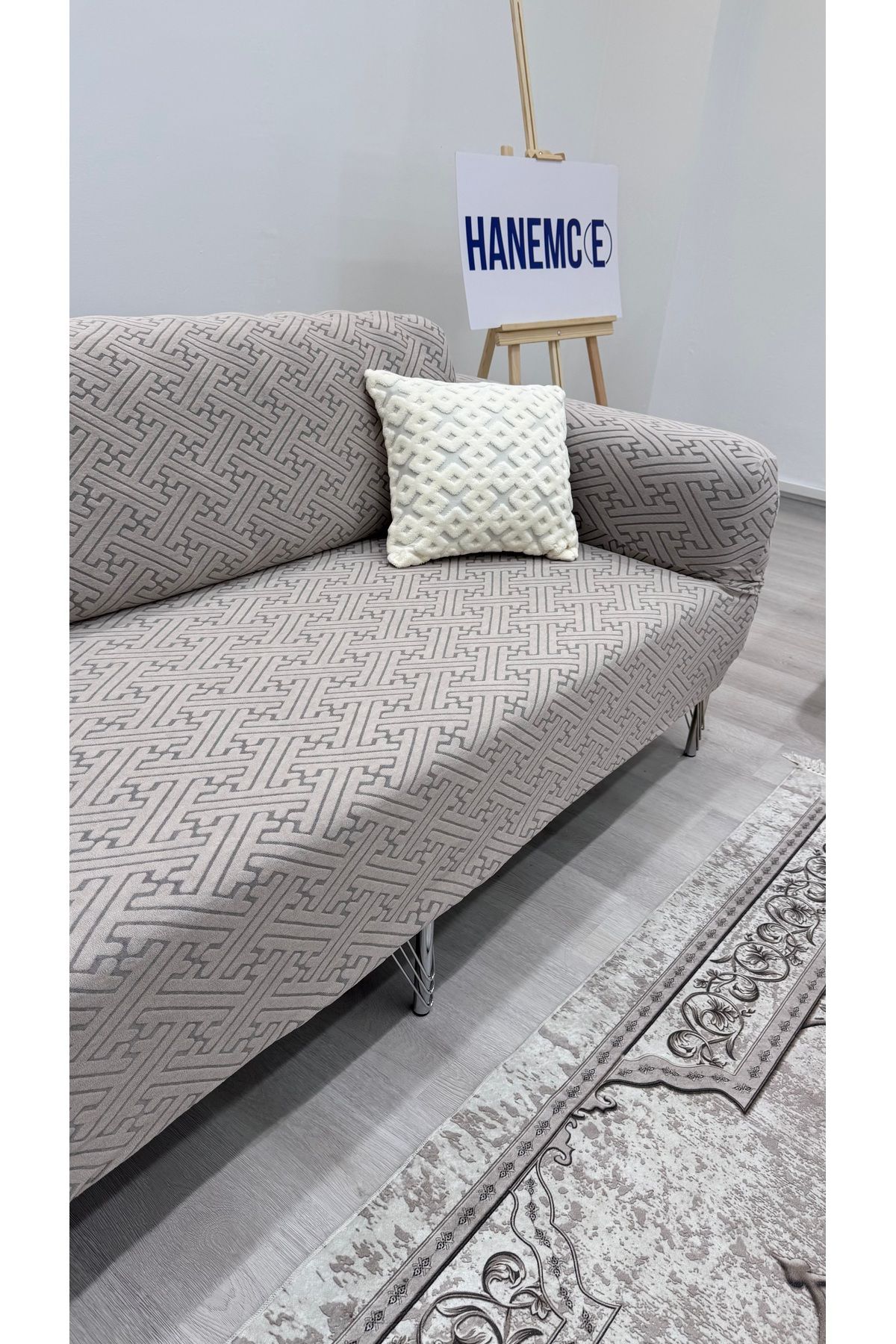HaNemCe-Lycra elastic elastic, lavabil, husă pentru trei persoane, husă pentru scaun (1 buc) 4