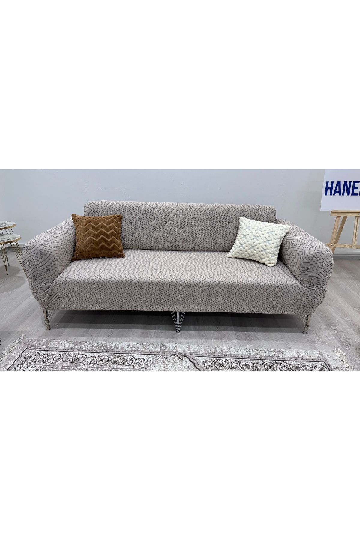 HaNemCe-Lycra elastic elastic, lavabil, husă pentru trei persoane, husă pentru scaun (1 buc) 2