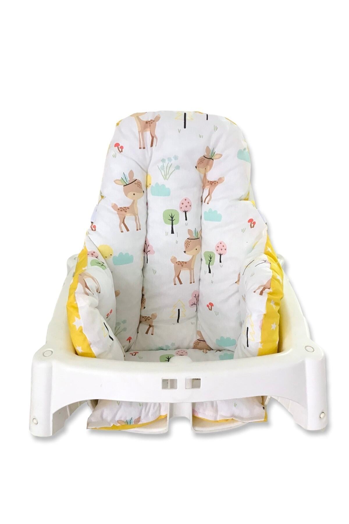 Babynia %100 Pamuk Bebek Çocuk Mama Sandalyesi Minderi Karaca Sarı fotoğrafı 3 (önizleme)