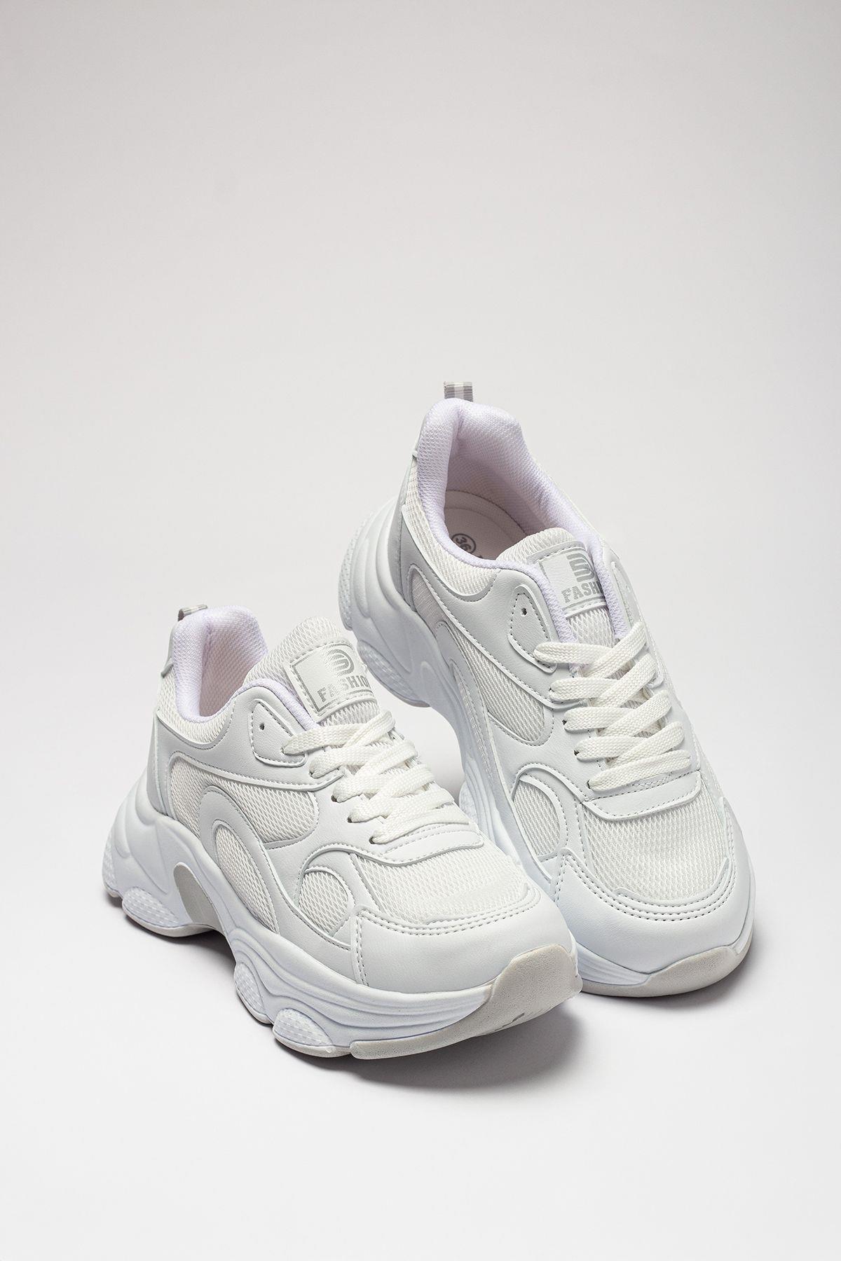 lady classy  Kadın Günlük Faylon Taban Rahat Kalıp Yürüyüş ve Ortopedik Spor Ayakkabı - Görsel 3