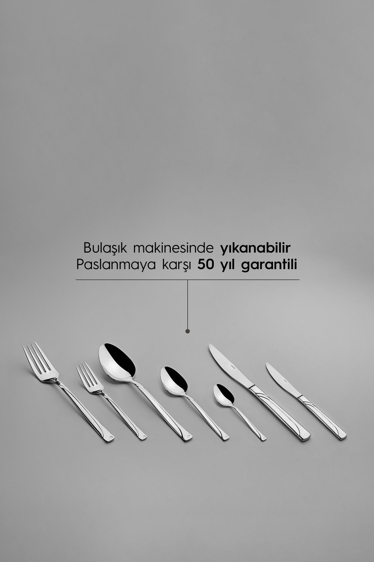 Nehir-Fiesta Simple 12 Person 89 Piece Boxed Fork Spoon Knife Set 5