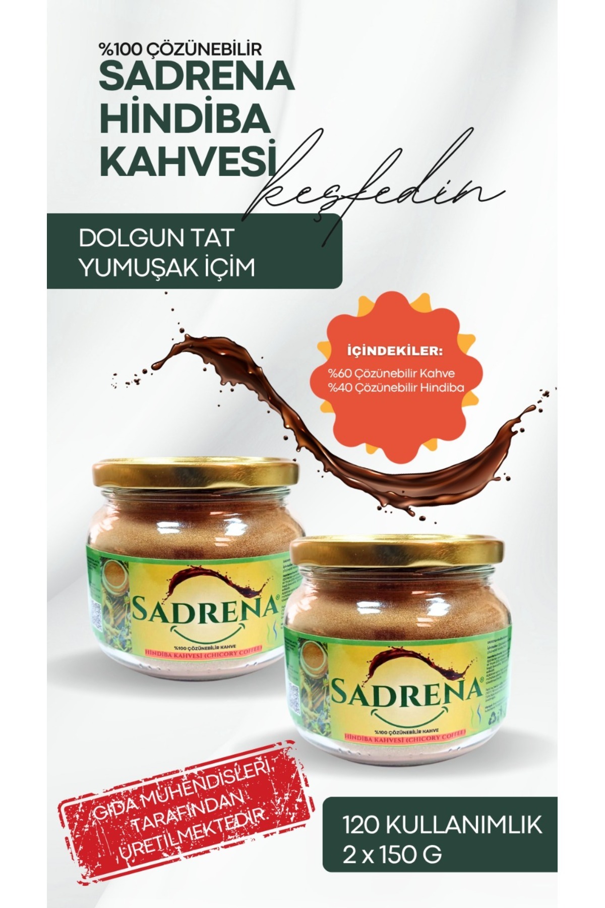 Sadrena Hindiba Kahvesi 2 Aylık (120 Kullanım) 2X150 gr (Net)