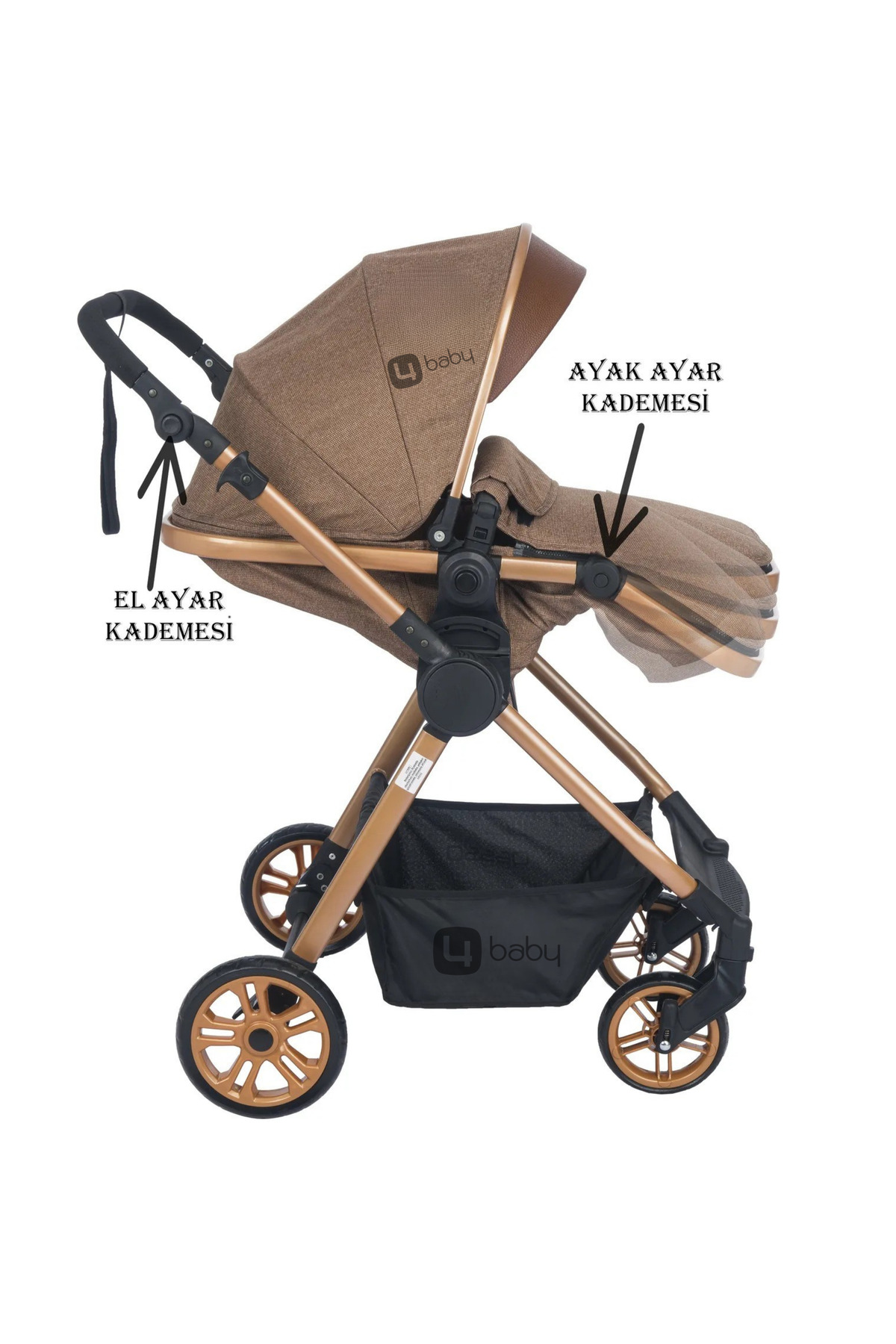 4 Baby Esse Model Gold Antrasit Travel Bebek Arabası Puset fotoğrafı 4 (önizleme)