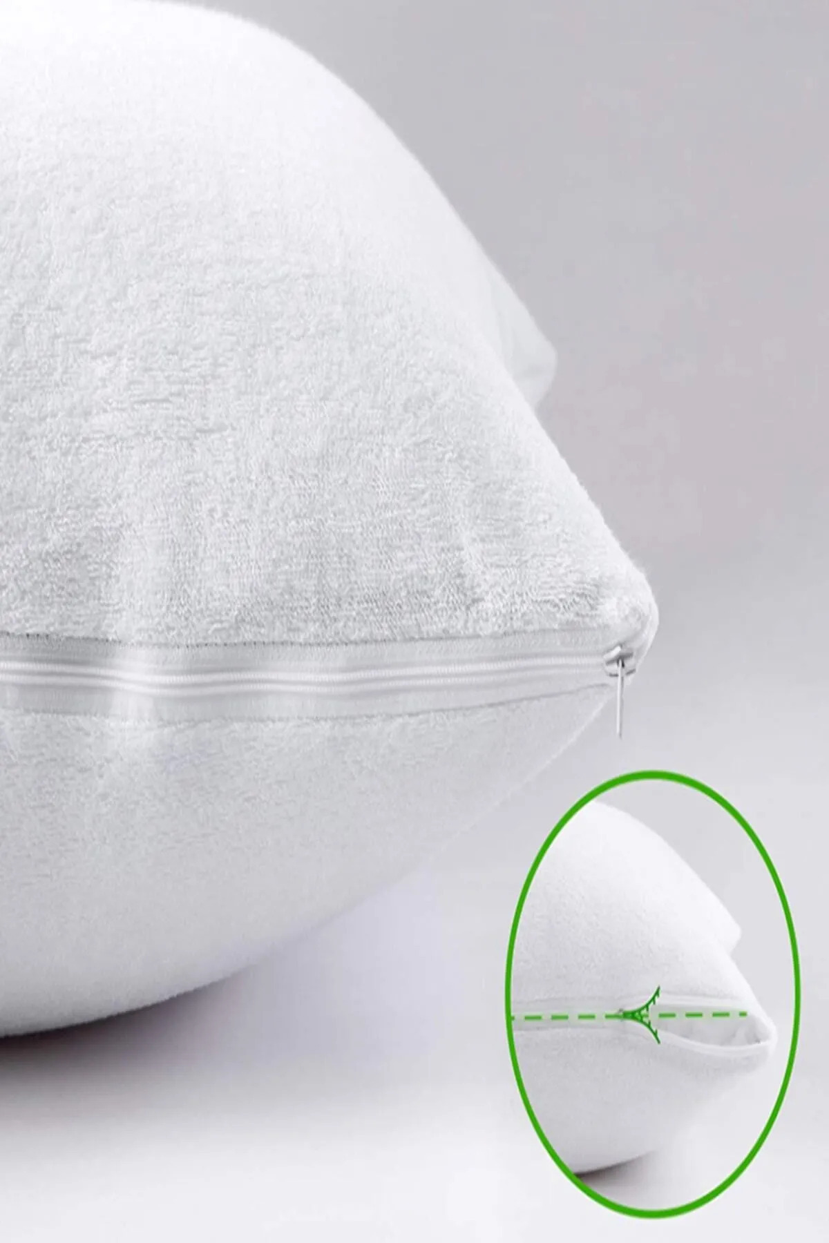 SUVAY %100 Pamuklu Su Sıvı Geçirmez Bebek Kafa Yastığı Alezi Fermuarlı 35x45 cm Bebek Yastık Alezi Kılıfı fotoğrafı 3 (önizleme)