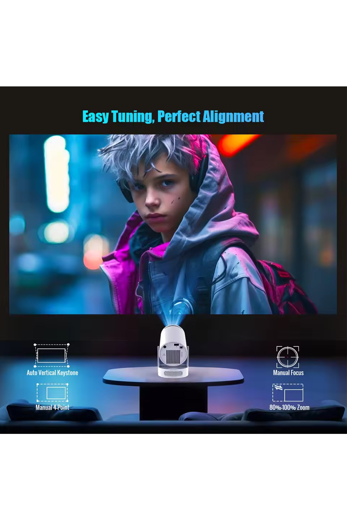 Choice-US Plug HY300 Pro NewGreyBag Magcubic 4K HY300 Pro + Projector Built in 5W Speaker 1280*720P Android 5