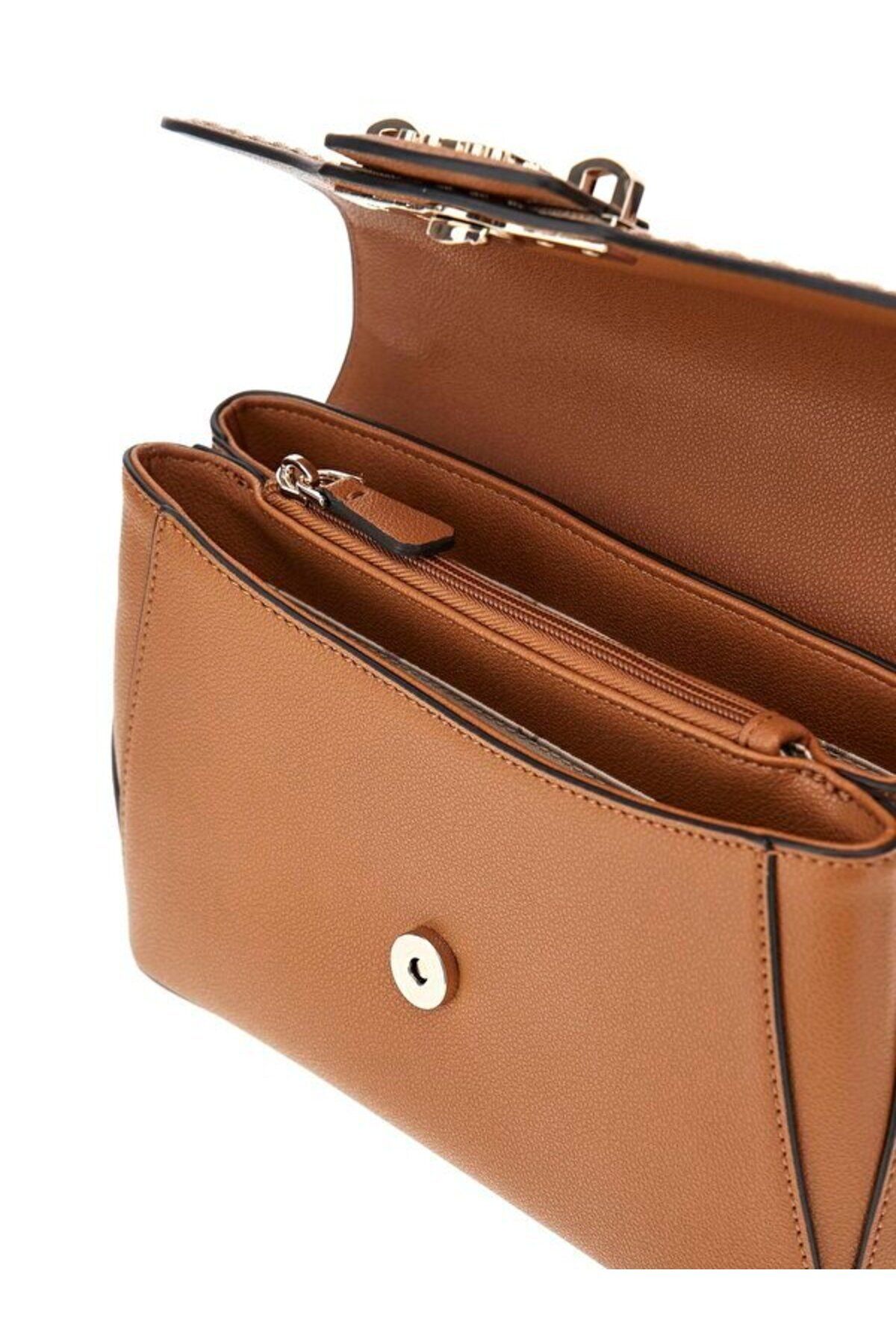 Guess-Nastra Convertible Xbody Flap Women's Brown Crossbody Bag Hwbg9637210-Car 3
