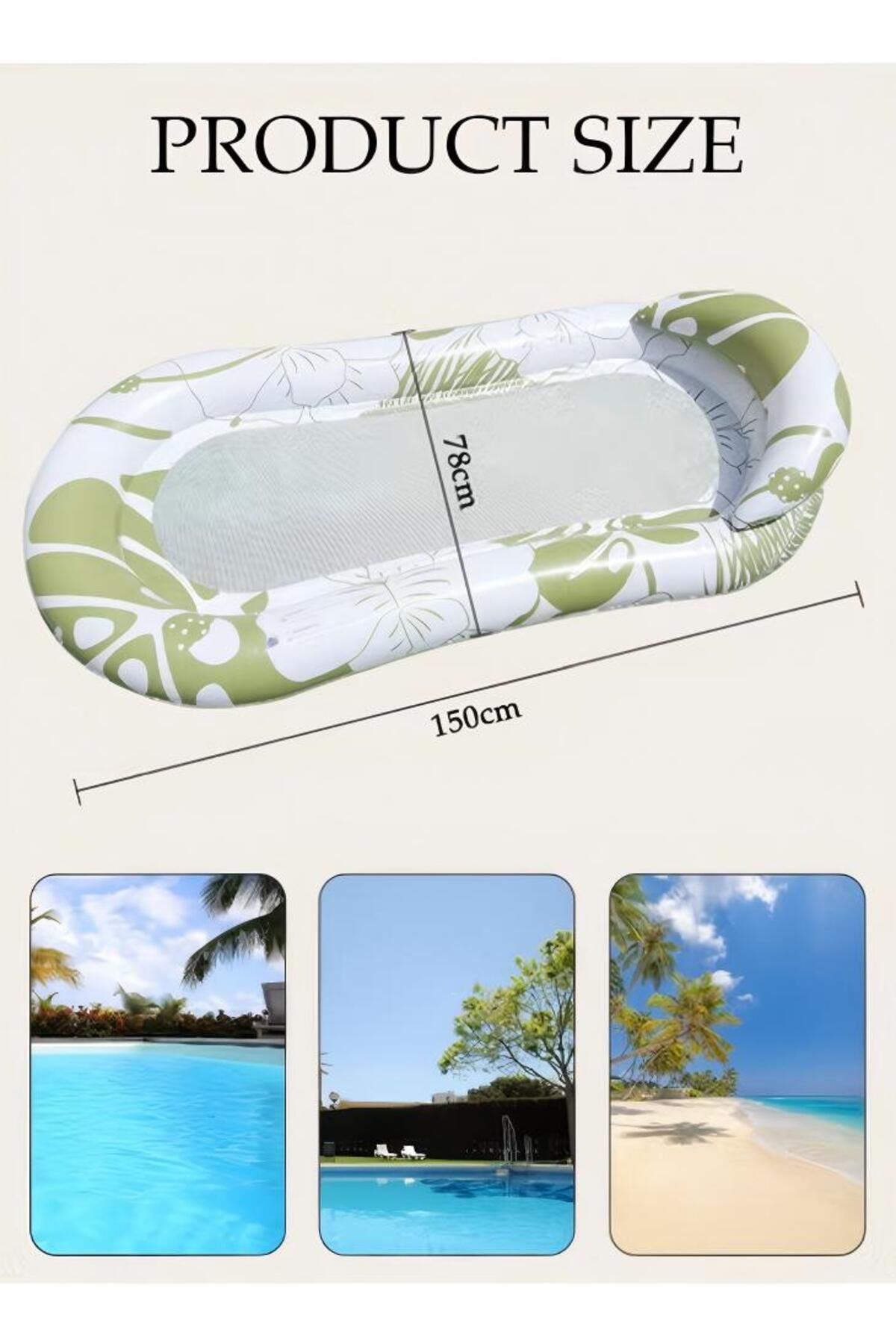 Generic-Inflatable Pool Float Lounger Raft 160*90cm Floating Mat Inflatable Cont 7