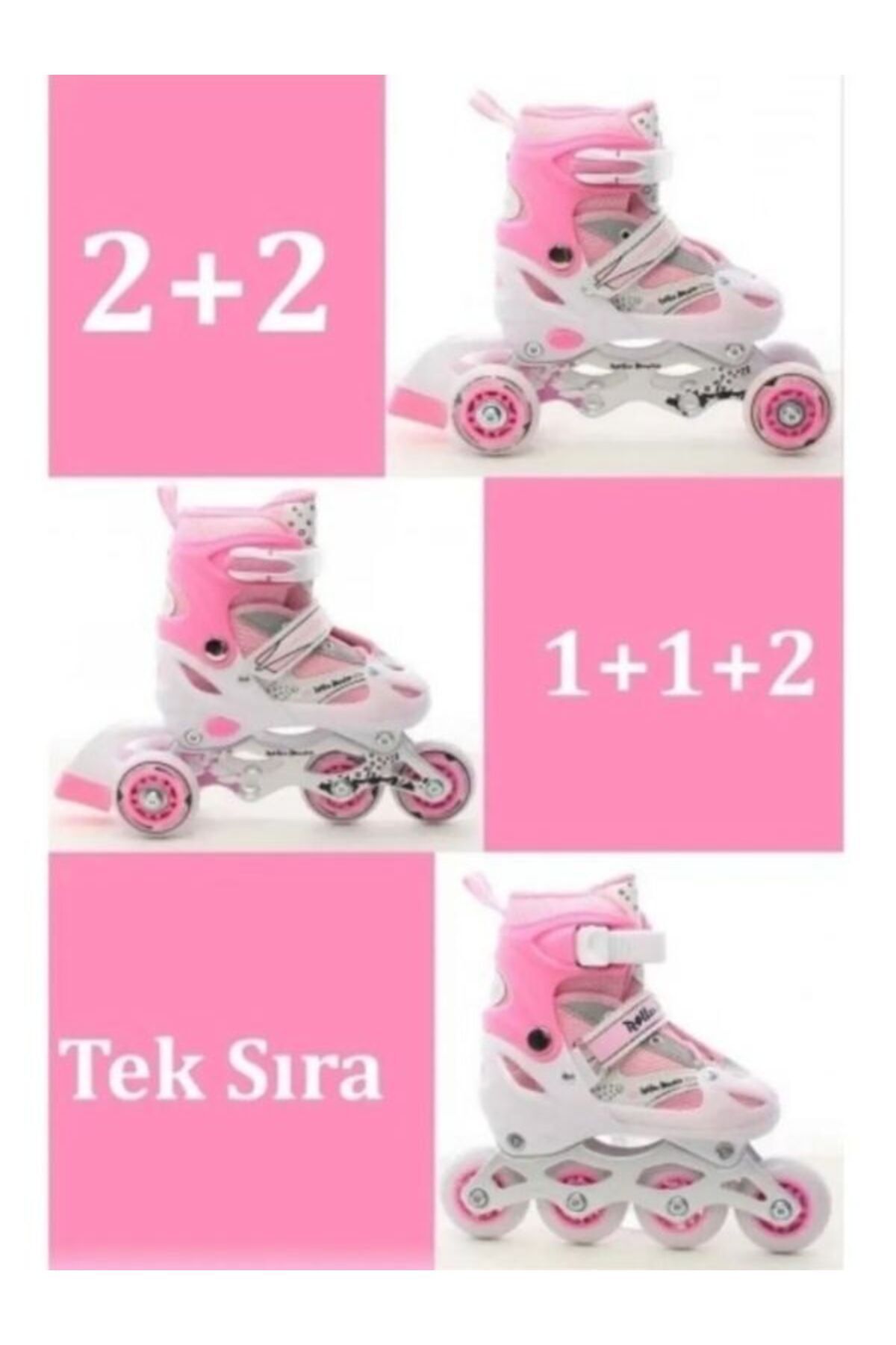 NUNU-Adjustable-Lighted-One Row and Double Row Useable Skating 35-38 Number 5