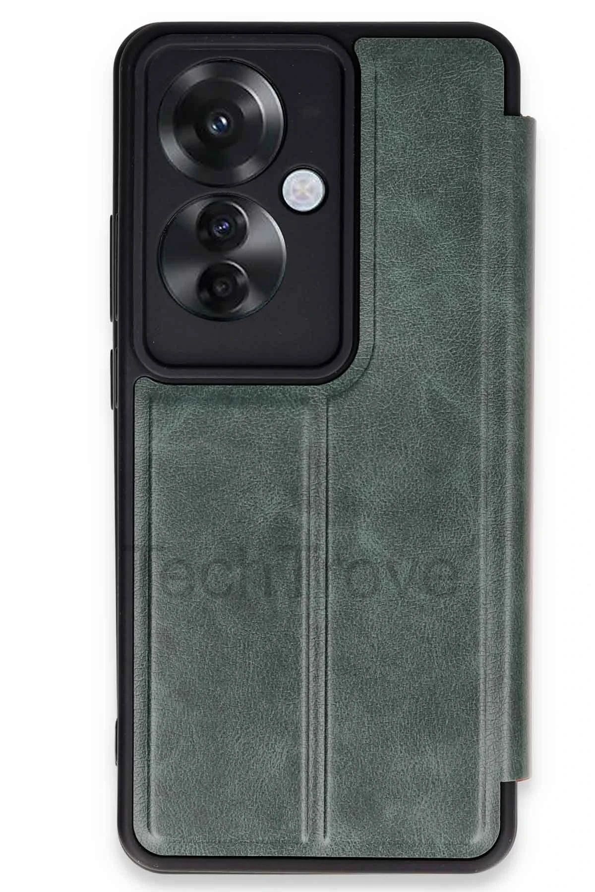 TechTrove Oppo Reno 11F Kılıf Kamera Korumalı İçi Kadife İnce Yapılı Kapaklı Standlı Kartlıklı Deri Kapak
