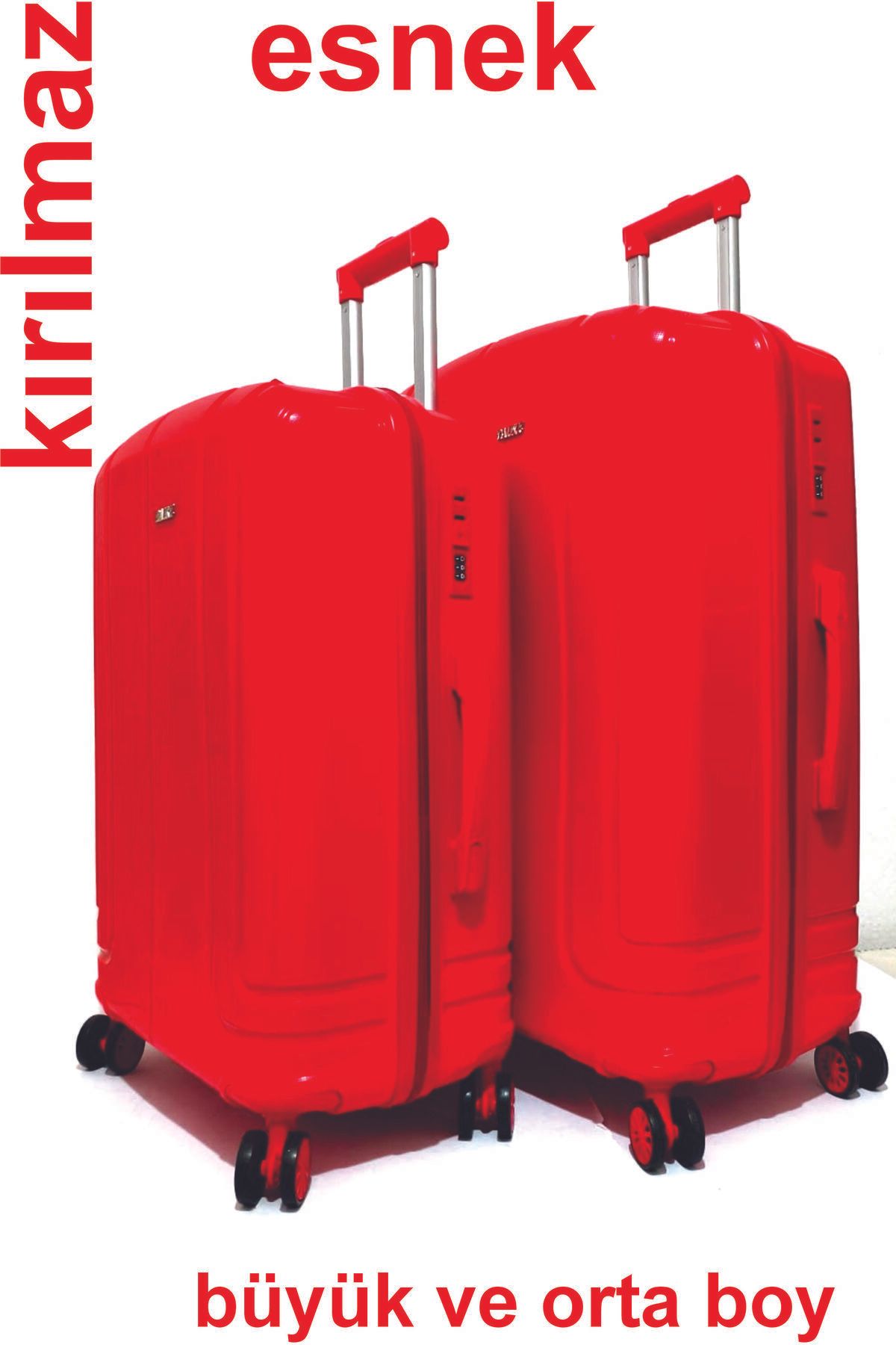 Captivex PAİKE--PP POLİKARBON--ESNEK SİLİKON--ÜSTÜN KALİTELİ--BÜYÜK VE ORTA BOY VALİZ