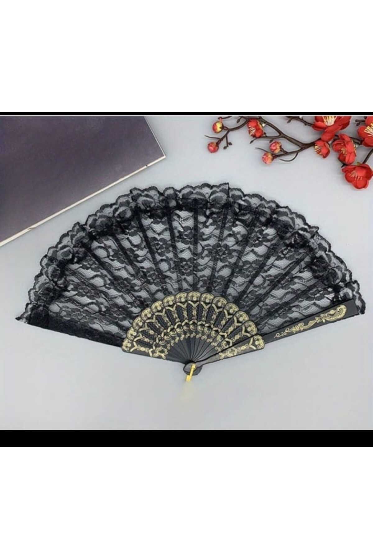ELEGANT DREAM Gül Dantel Tasarımlı Şık Yelpaze
