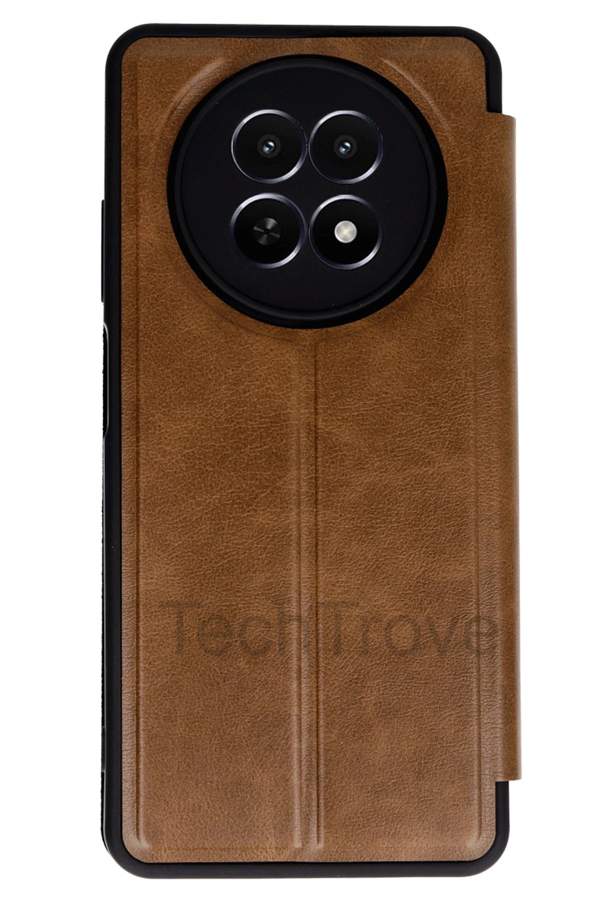 TechTrove Realme 12 5G Kılıf Kamera Korumalı İçi Kadife İnce Yapılı Kapaklı Standlı Kartlıklı Deri Kapak