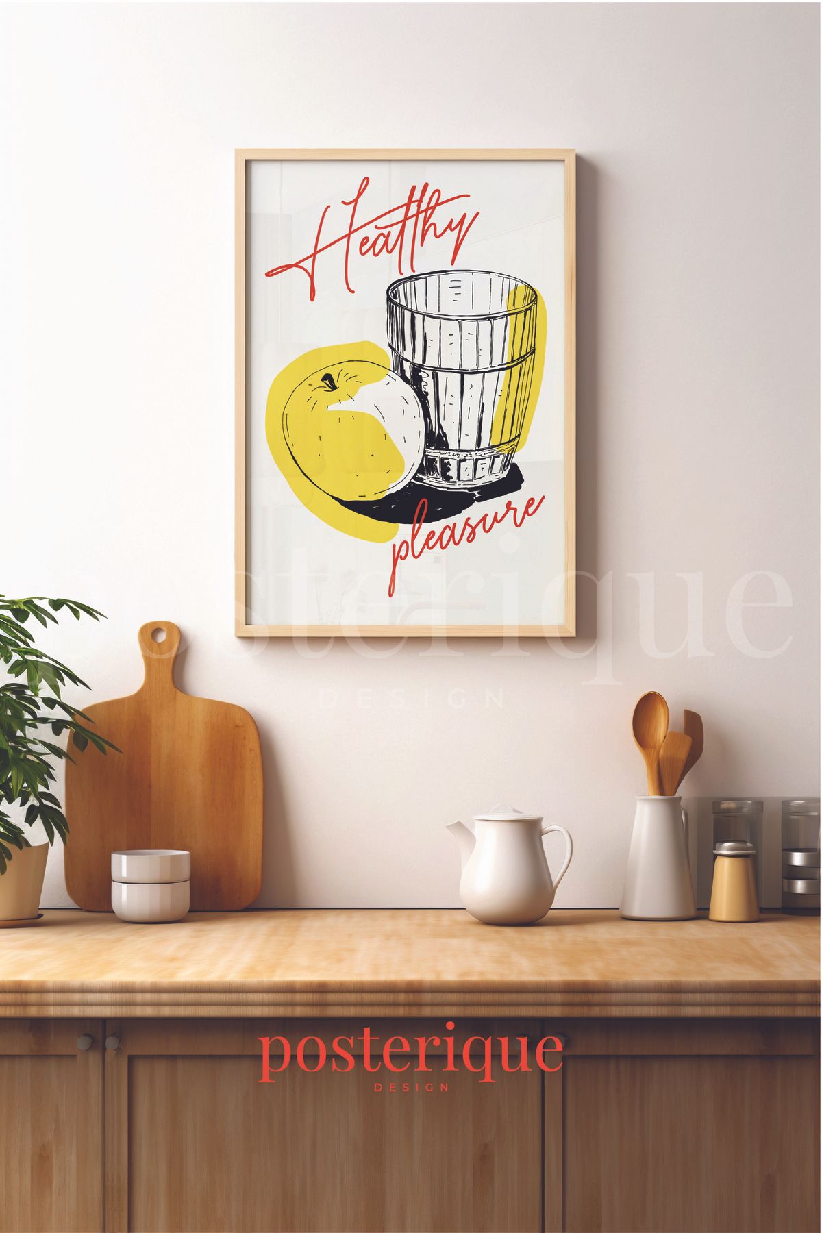 posterique Healthy Pleasure Mutfak Çerçevesiz Poster Çerçevesiz Poster Minimal Tablo