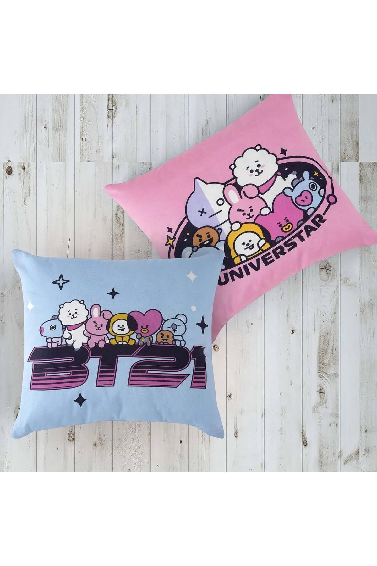 Mena Rise BlackShop Lisanslı Pamuk Bt21 Kırlent Çok Renkli Tekli 1064272