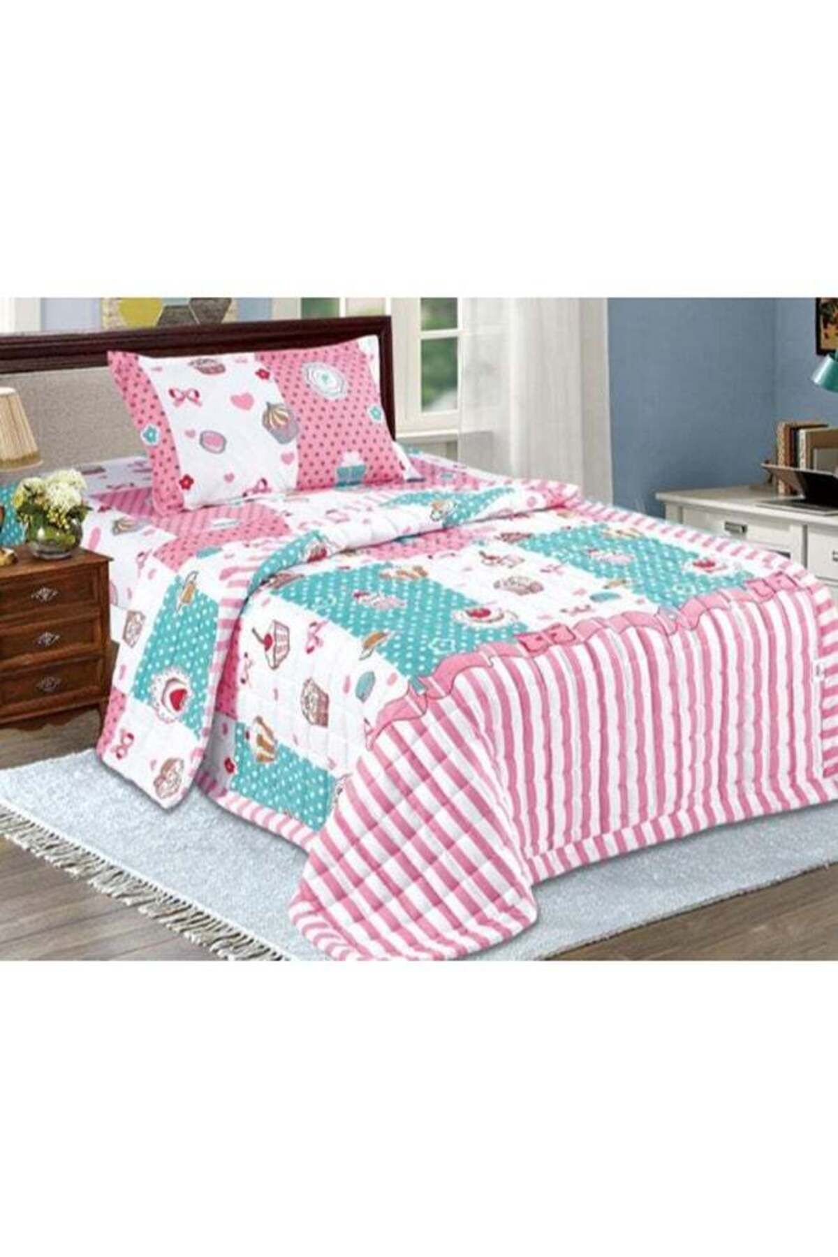 GENERAL-Ming Li Quilt Set, 3 Pieces, Beautiful Two-Sided Compressed Design, Same Pattern, Multicolor Microfi 1