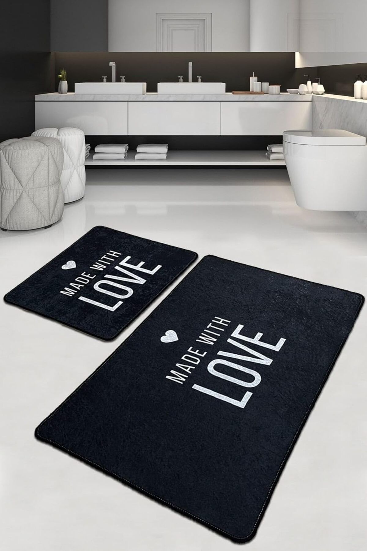 Mena Rise BlackShop Home Con Amore Banyo Halısı Djt 2li Set 1064272