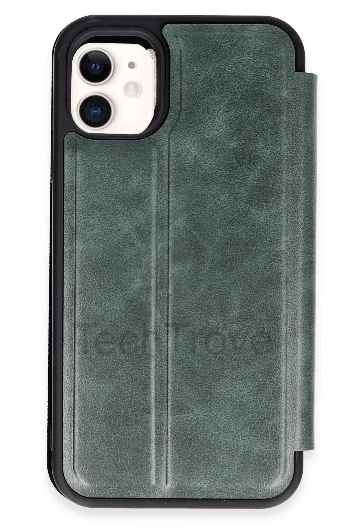 TechTrove iPhone 11 Kılıf Kamera Korumalı İçi Kadife İnce Yapılı Kapaklı Standlı Kartlıklı Deri Kapak