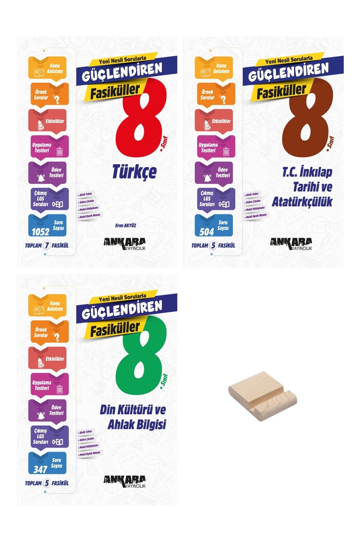 Ankara Yayıncılık LGS 8. Sınıf Güçlendiren Türkçe İnkılap Tarihi ve Din 3lü Fasikül Seti