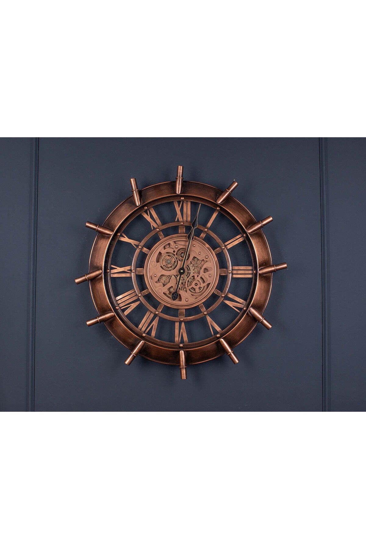 YASAR CONCEPT Nauticron Metal Çarklı Duvar Saati 70 Cm