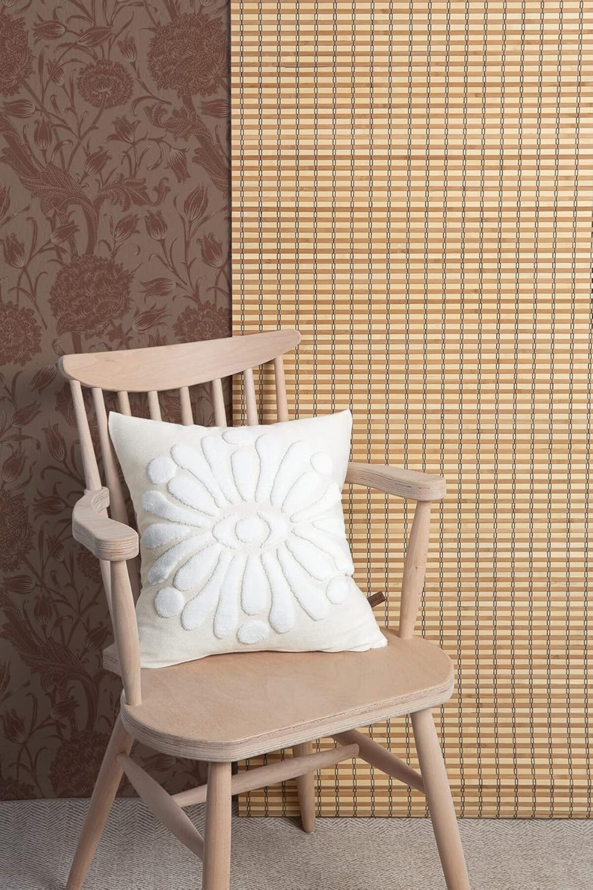 Mena Rise BlackShop Jakarlı Kırlent 43x43 cm Boho Ekru 1064272