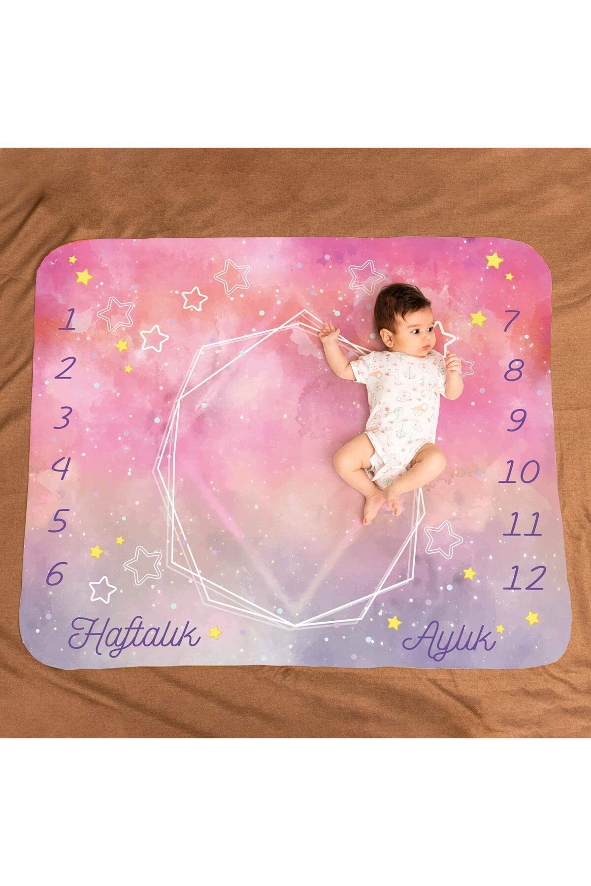 Mena Rise BlackShop Uzay Macerası Baby Shower Hediyesi Fotoğraf Çekim Battaniyesi 1064272