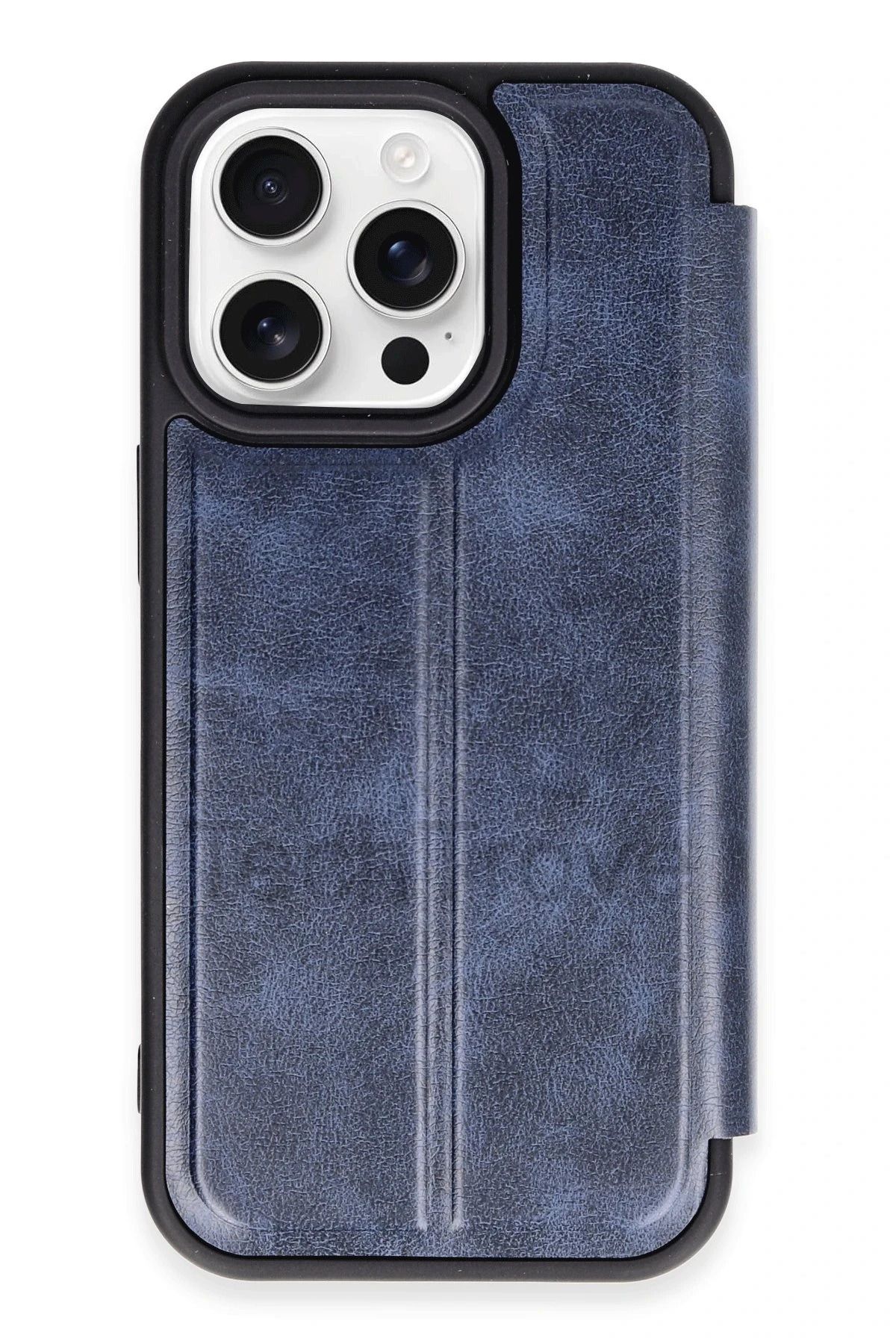 TechTrove iPhone 16 Pro Max Kılıf Kamera Korumalı İçi Kadife İnce Yapılı Kapaklı Standlı Kartlıklı Deri Kapak