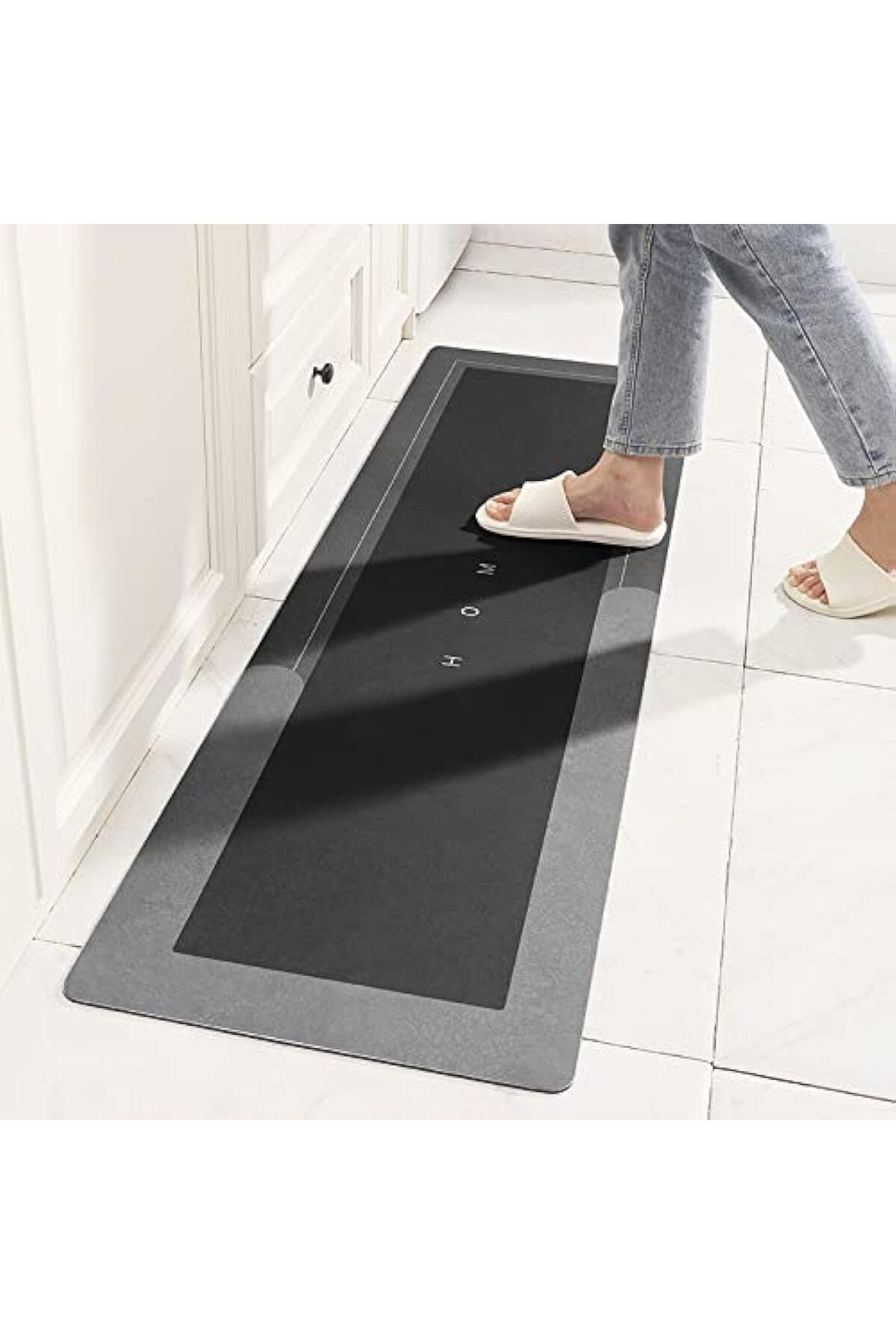 Mena Rise BlackShop Banyo Paspası Halısı, Süper Emici Zemin Paspası Hızlı Kuruyan İnce Banyo Paspaslar
