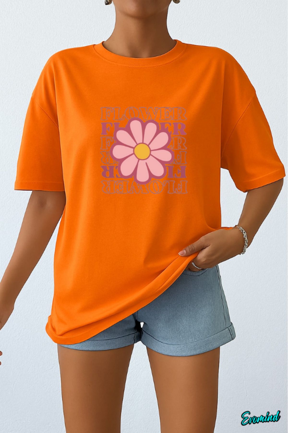 Evomind Flower Baskılı Unisex T-shirt