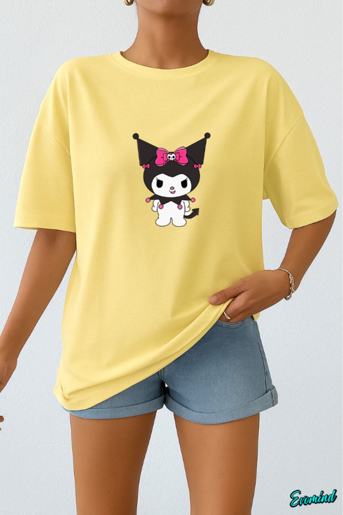 Evomind Çizgi Karakter Baskılı Unisex T-shirt