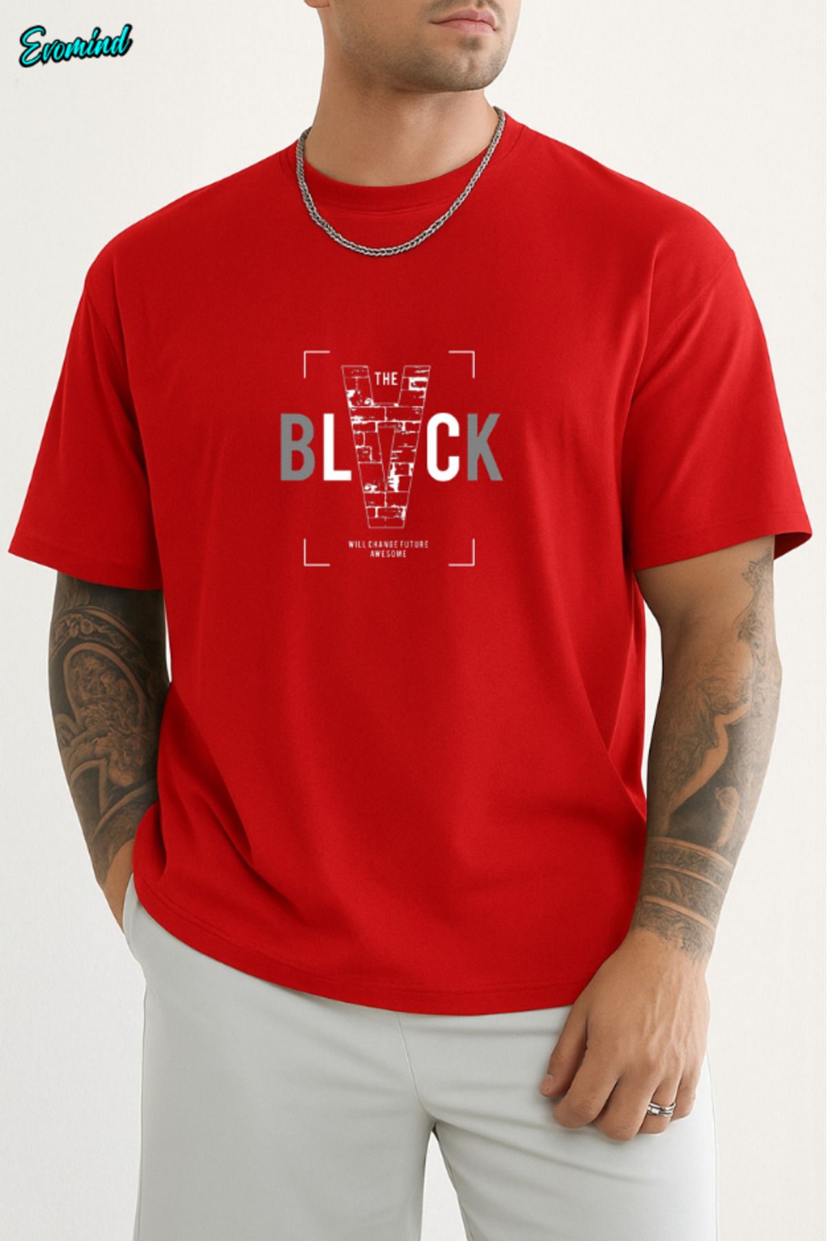 Evomind Black Baskılı Unisex T-shirt