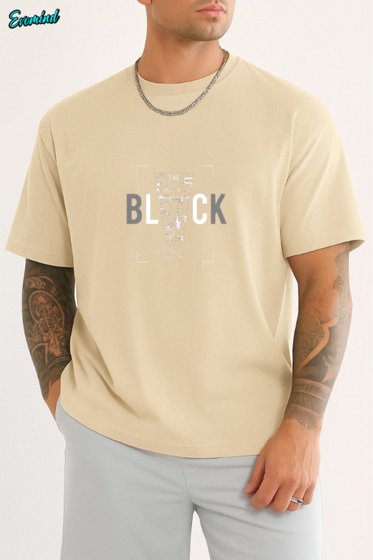 Evomind Black Baskılı Unisex T-shirt