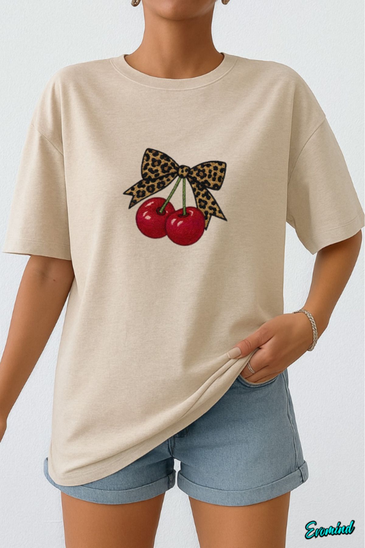 Evomind Kiraz Baskılı Unisex T-shirt