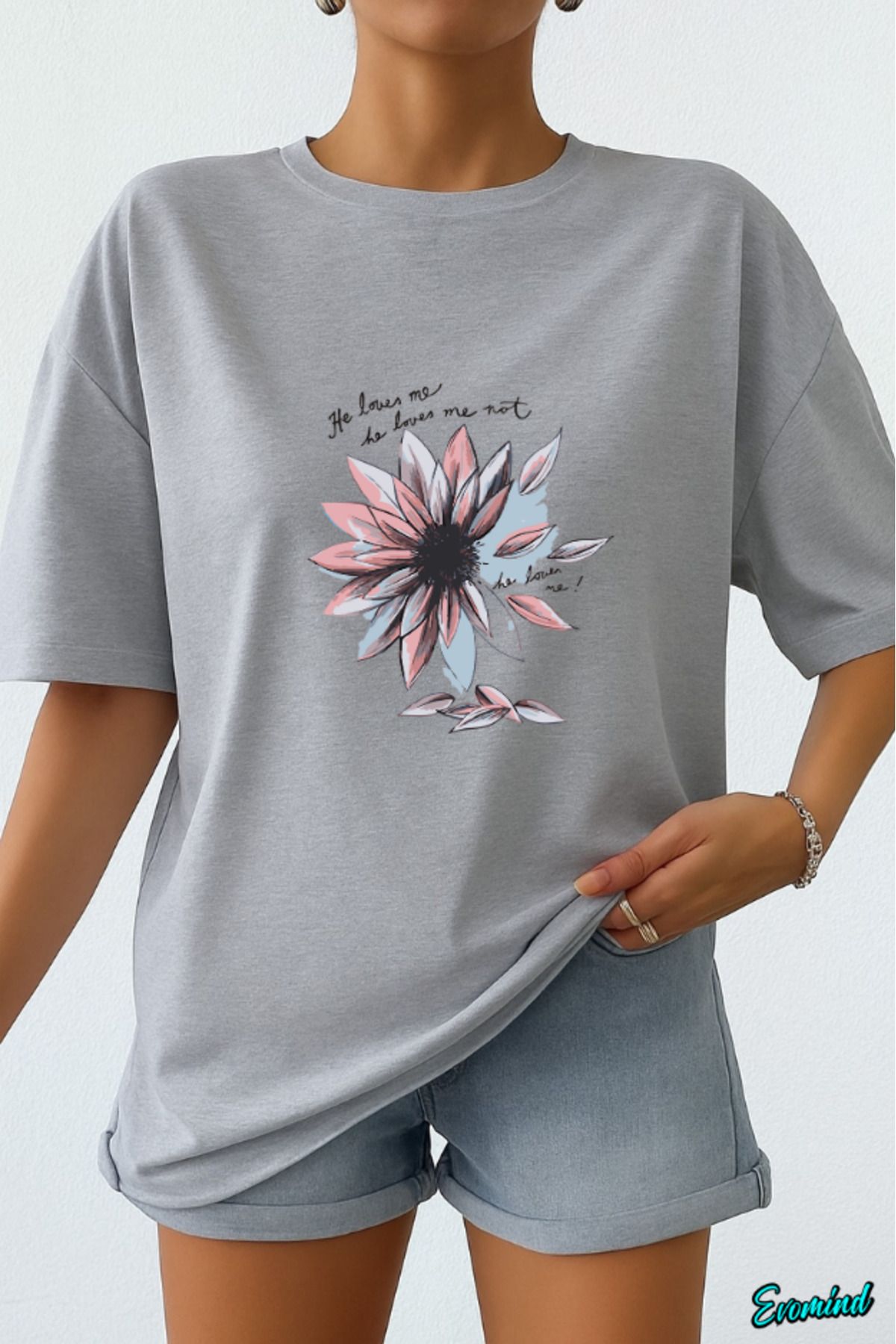 Evomind Papatya Baskılı Unisex T-shirt
